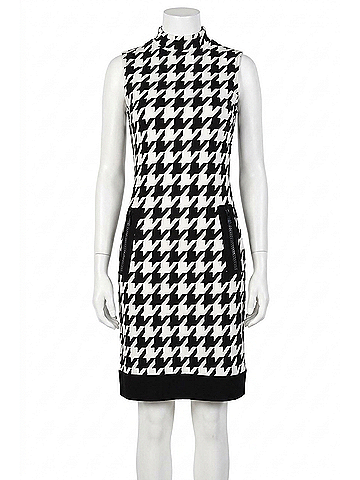 Frank Lyman Design Houndstooth Print Mini Dress in Black-And-White (view 1)