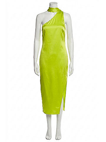 Ser.O.Ya Marissa Silk Dress in Neon Lime (view 1)