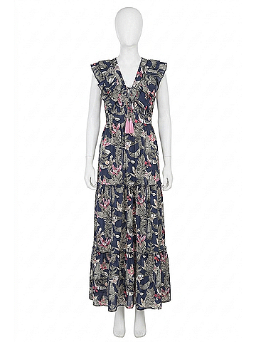 America & Beyond Floral Print Maxi Dress in Blue/Multi (view 1)