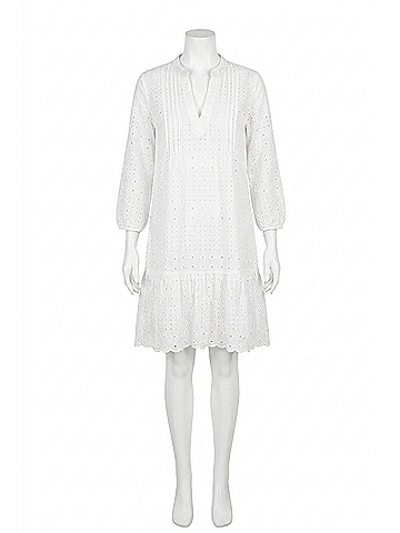 Vilagallo Taylor Eyelet Dress in White (view 1)