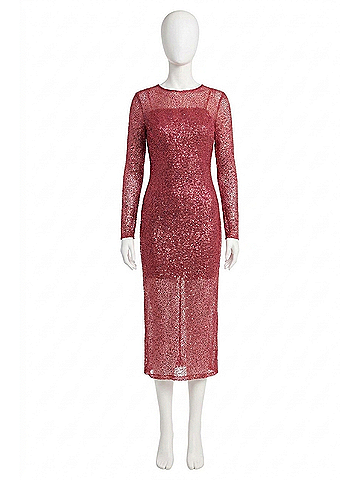 Donna Morgan Netted Sequin Dress in Savvy Red (view 1)