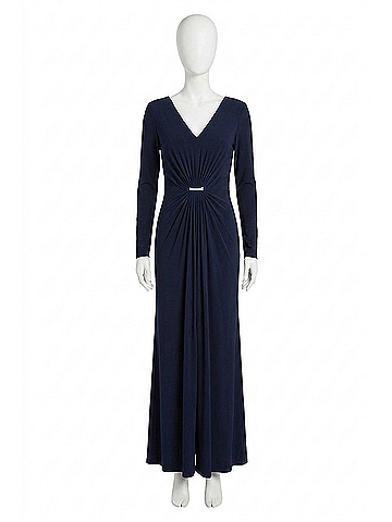 Ralph Lauren Lighthouse Overlay Long Sleeve Gown in Navy (view 1)