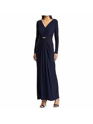 Ralph Lauren Lighthouse Overlay Long Sleeve Gown in Navy (view 2)