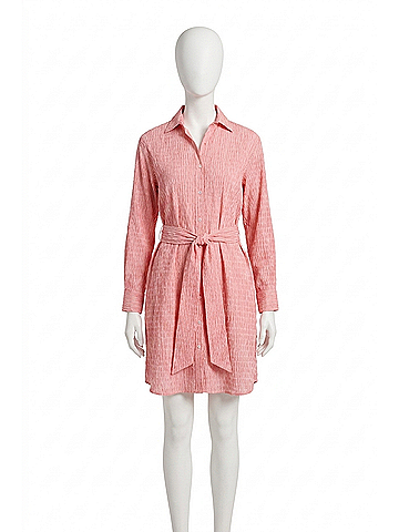 Frances Valentine Perfect Puckered Shirtdress in Pink (view 1)