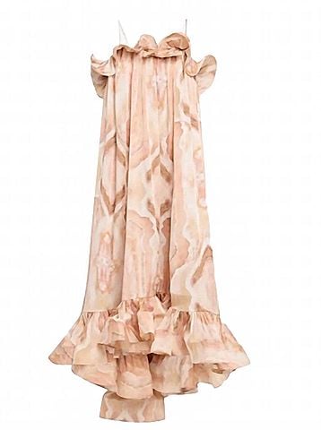Zimmermann Illuminate Flounce Gown in Guava (view 2)