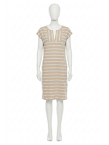 Kule Rhoda Dress in Sand Multistripe (view 1)