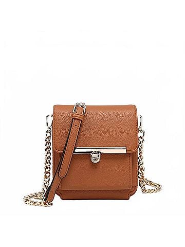 JEN & CO. Women's Odette Square Clutch Crossbody Bag in Brown (view 1)