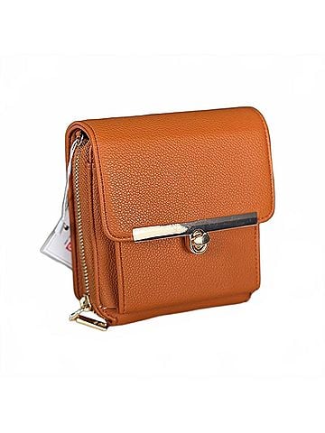 JEN & CO. Women's Odette Square Clutch Crossbody Bag in Brown (view 2)