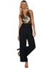 J by J.O.A. 100% Polyester 3% Elastane Black Gold Jumpsuit Size M - photo 1