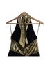 J by J.O.A. 100% Polyester 3% Elastane Black Gold Jumpsuit Size M - photo 10