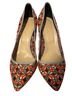J.Crew Aztec Or Tribal Print Checkered-gingham Floral Tropical Multi Color Orange Gray Heels Size 10 - photo 1