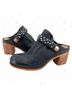 A.S.98 100% Leather Black Silver Mule/Clog Size 6 - photo 3
