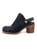 A.S.98 100% Leather Black Silver Mule/Clog Size 6 - photo 5