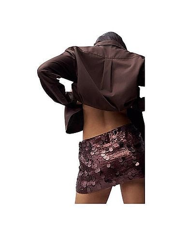 Guizio Low Rise Paillette Mini Skirt Formal Skirt (view 2)
