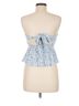Sky To Moon Floral Blue White Sleeveless Blouse Size M - photo 2