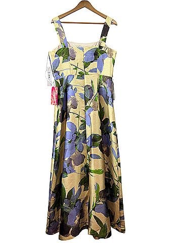 Kay Unger Brittney Printed Floral Mikado Ball Gown Cocktail Dress (view 2)