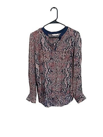 Rebecca Taylor Python Henley Long Sleeve Blouse (view 1)