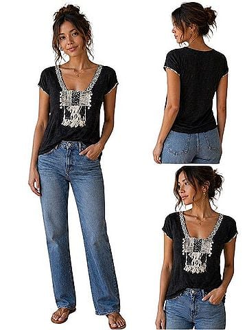 Meadow Rue Anthropologie Short Sleeve Top (view 1)