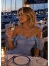 Jonathan Simkhai 100% Silk Polka Dots Blue Cocktail Dress Size 6 - photo 11