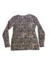 Peruvian Connection Damask Brown Black Long Sleeve Top Size M - photo 2