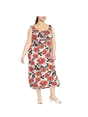 Old Navy waist defined crepe midi dress Casual Dress (view 1)