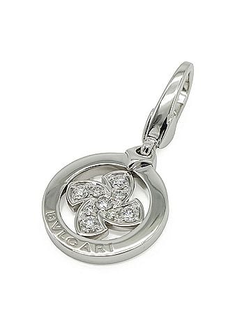 Bvlgari BVLGARI Tondo Windmill Motif Charm Pendant Top 18KWG White Gold Diamond 345409 (view 2)