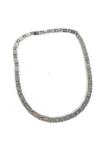 Louis Vuitton LOUIS VUITTON M00919 Monogram Necklace, Tie-Up Chain Metal, Men's & Women's, Silver (view 1)