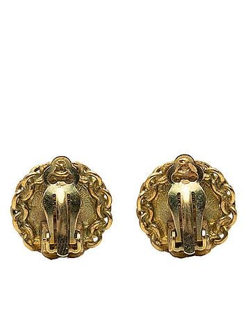 Chanel Chanel Coco Mark Vintage Round Earrings, 95P Stamp, Gold Plated, Women's CHANEL (view 2)