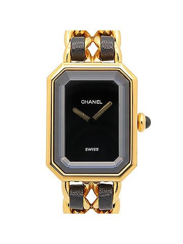Chanel Chanel CHANEL Première M Watch, Gold Plated Leather, Women's, Black, H0001 (view 1)