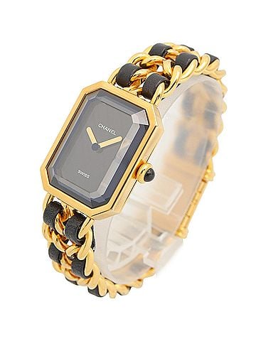 Chanel Chanel CHANEL Première M Watch, Gold Plated Leather, Women's, Black, H0001 (view 2)