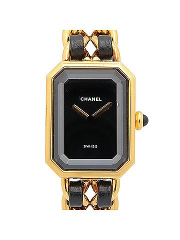 Chanel Chanel CHANEL Première M Watch, Gold Plated Leather, Women's, Black, H0001 (view 1)