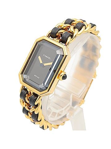 Chanel Chanel CHANEL Première M Watch, Gold Plated Leather, Women's, Black, H0001 (view 2)