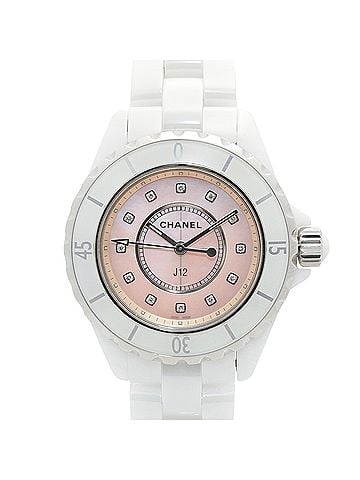 Chanel Chanel J12 12-Diamond Watch, Ceramic, Diamond, Ladies, Pink Tone, Shell, H5513 (view 1)