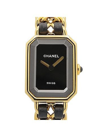 Chanel Chanel Première Original Edition M Watch, Gold Plated Leather Strap, Women's, Black, H6951 (view 1)