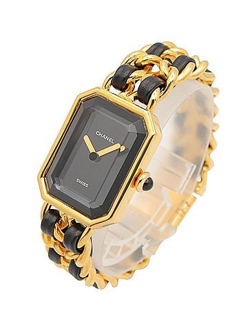 Chanel Chanel CHANEL Première S Watch, Gold Plated (GP), Leather Strap, Women's, Black, H0001 (view 2)