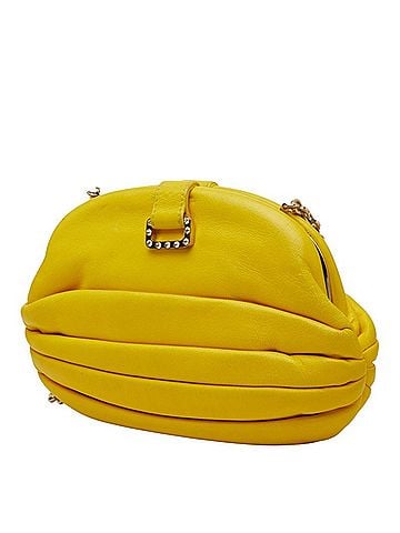 Chanel Chanel Coco Mark Shoulder Bag, Yellow Leather, Women's CHANEL (view 2)