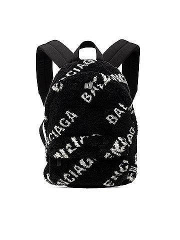 Balenciaga Balenciaga Everyday Backpack 552379 Black White Faux Fur Leather Women's BALENCIAGA (view 1)