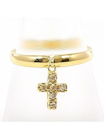 Unbranded 18K (18-karat) Yellow Gold Ring with 0.10 ct Diamond, Total Weight 1.9g, Jewelry (view 1)