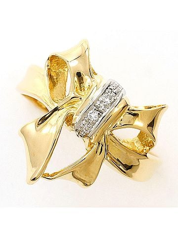 Unbranded PT900 Platinum 18K Yellow Gold Ring with Green Diamond (No Carat Markings), Total Weight 3.6g, Jewelry (view 1)