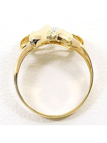Unbranded PT900 Platinum 18K Yellow Gold Ring with Green Diamond (No Carat Markings), Total Weight 3.6g, Jewelry (view 2)