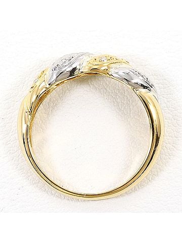 Unbranded PT900 Platinum 18K YG Yellow Gold Ring with 0.10 ct Diamond, Total Weight 3.9g, Jewelry (view 2)