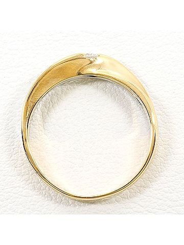 Unbranded PT900 Platinum 18K YG Yellow Gold Ring with 0.10 ct Diamond, Total Weight 3.2g, Jewelry (view 2)