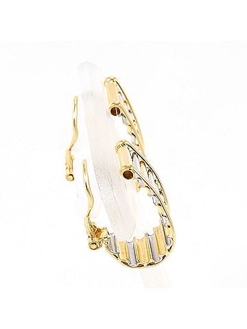 Unbranded PT Platinum 18K Yellow Gold Earrings, Total Weight 3.3g, Jewelry (view 2)