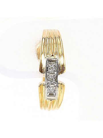 Unbranded PT900 Platinum 18K Yellow Gold Earring (Single) with Diamond (No carat marking), Total Weight 2.4g, Jewelry (view 1)