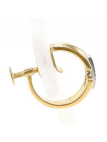 Unbranded PT900 Platinum 18K Yellow Gold Earring (Single) with Diamond (No carat marking), Total Weight 2.4g, Jewelry (view 2)