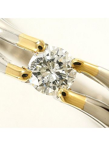 Unbranded PT900 Platinum 18K Yellow Gold Ring with 0.31ct Diamond, Certificate of Authenticity, Total Weight 4.5g, Jewelry (view 2)