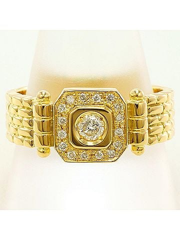 Unbranded 18K (18-karat) Yellow Gold Ring with 0.36ct Diamond, Certificate of Authenticity, Total Weight 13.3g, Jewelry (view 1)