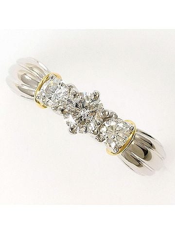 Unbranded PT900 Platinum 18K Yellow Gold Ring with 0.584ct Diamond (I1 clarity) and Certificate of Authenticity. Total Weight: 4.4g. Jewelry. (view 1)