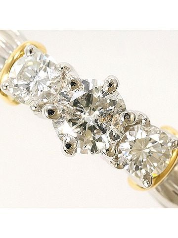 Unbranded PT900 Platinum 18K Yellow Gold Ring with 0.584ct Diamond (I1 clarity) and Certificate of Authenticity. Total Weight: 4.4g. Jewelry. (view 2)