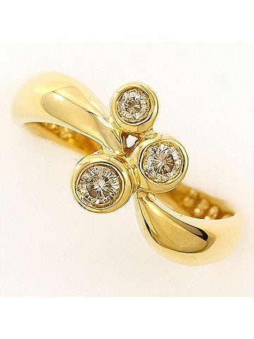 Unbranded 18K (18-karat) Yellow Gold Ring with Brown Diamond (0.20ct), Certificate of Authenticity, Total Weight 4.3g, Jewelry (view 1)